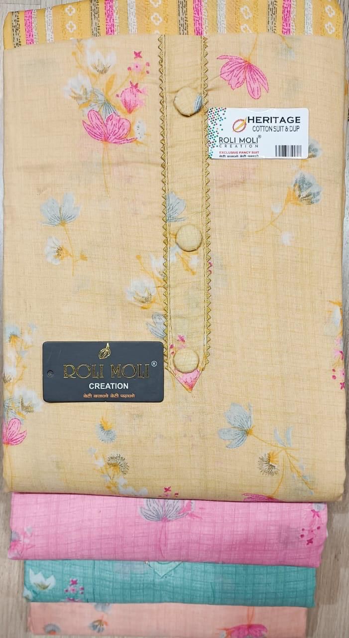 Roli Moli Heritage 05 Fancy Casual Wear Printed Cotton Dress Material